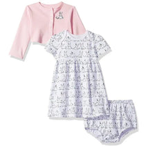 Little Me - Bunny Dress Set, White Print Image 1