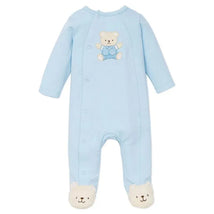 Little Me - Cute Bear Footie, Light Blue Image 1