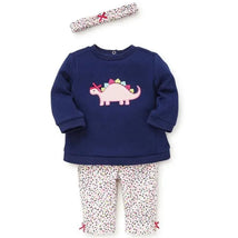 Little Me Girl Dino Sweatshirt Set Image 2