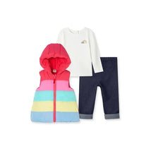 Little Me - Rainbow Vest Set, Pink Stripe Image 1