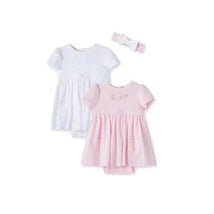 Little Me Roses 2Pk Bodysuit Dress - Pink Image 1