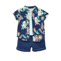 Little Me - Tropics 3 Pack Short Set, Blue.