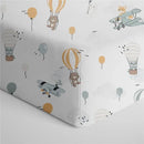 Living Textiles - 100% Cotton Jersey Crib Fitted Sheet, Up and Up Away Image 1