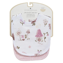 Living Textiles - 2Pk Bib Set, Mushroom House Image 1