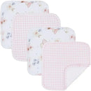 Living Textiles - Baby Hooded Towel 5pc Bath Gift Set, Fly Away, Pink Image 3