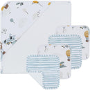 Living Textiles - Baby Hooded Towel 5pc Bath Gift Set, Up up and Away, Blue Image 1