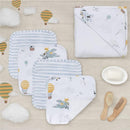 Living Textiles - Baby Hooded Towel 5pc Bath Gift Set, Up up and Away, Blue Image 3