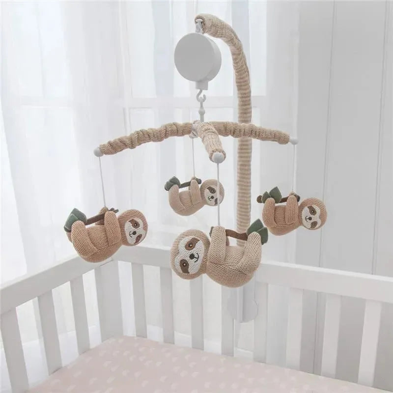 Living Textiles - Baby Music Mobile, Crib Toy, Rainbow Sloth Image 1