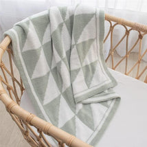 Living Textiles - Chenille Baby Blanket, Triangle Ultra Soft, Thick, and Versatile, Sage Image 2
