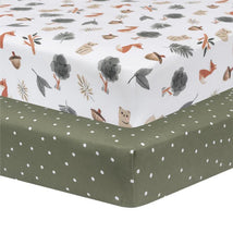 Living Textiles - Cotton Jersey Fitted Sheet, Olive Spots Image 1