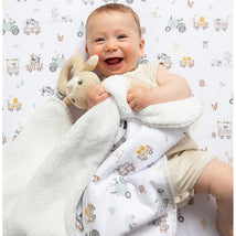 Living Textiles - Jersey Sherpa Blanket, Tractor Ride Image 2