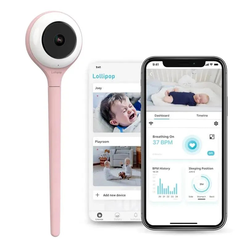 Lollipop - Baby Monitor Full-Featured Smart Wi-Fi Camera, Cotton Candy Image 2