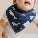 Loulou Lollipop - Bib Set (Muslin), Blue Whales Image 3