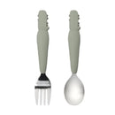 Loulou Lollipop - Toddler Spoon/Fork Set, Alligator/Sage Image 1