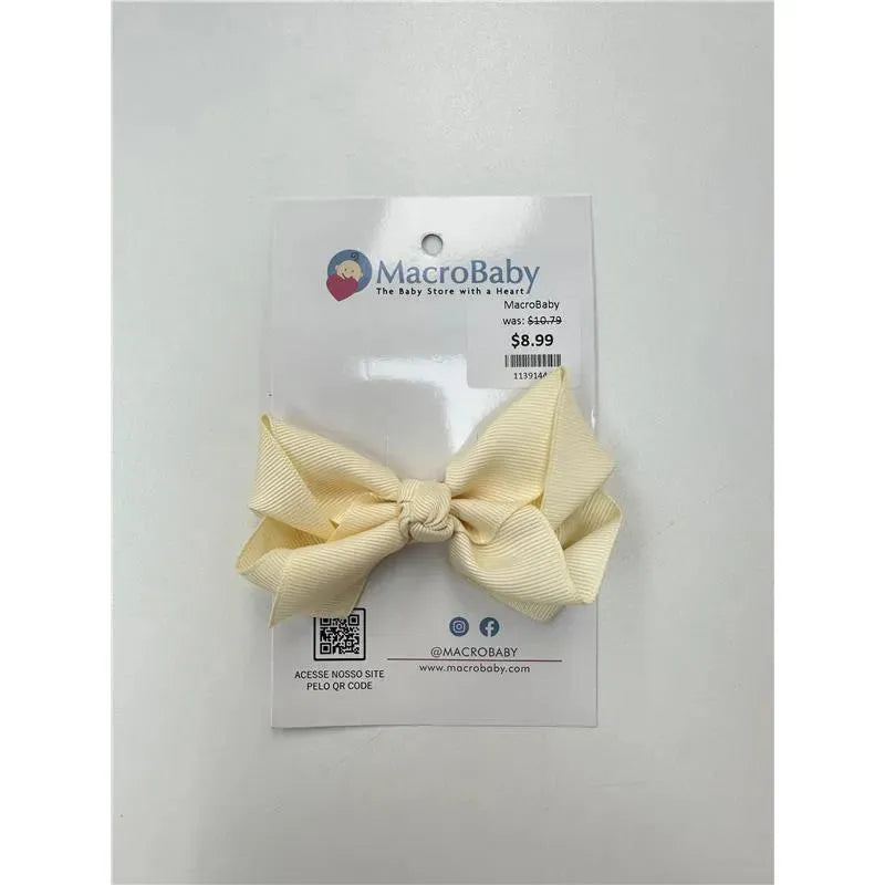 MacroBaby- Hair Bow Medium, Cream Image 1