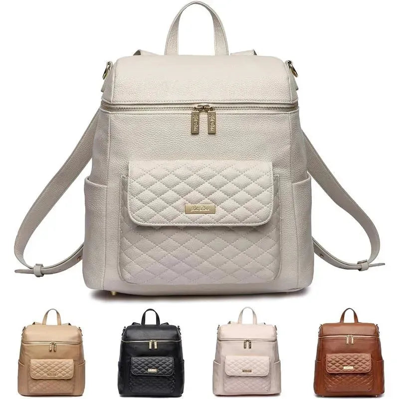 Luli Bebe - Monaco Diaper Bag Backpack, Pearl-White Image 1