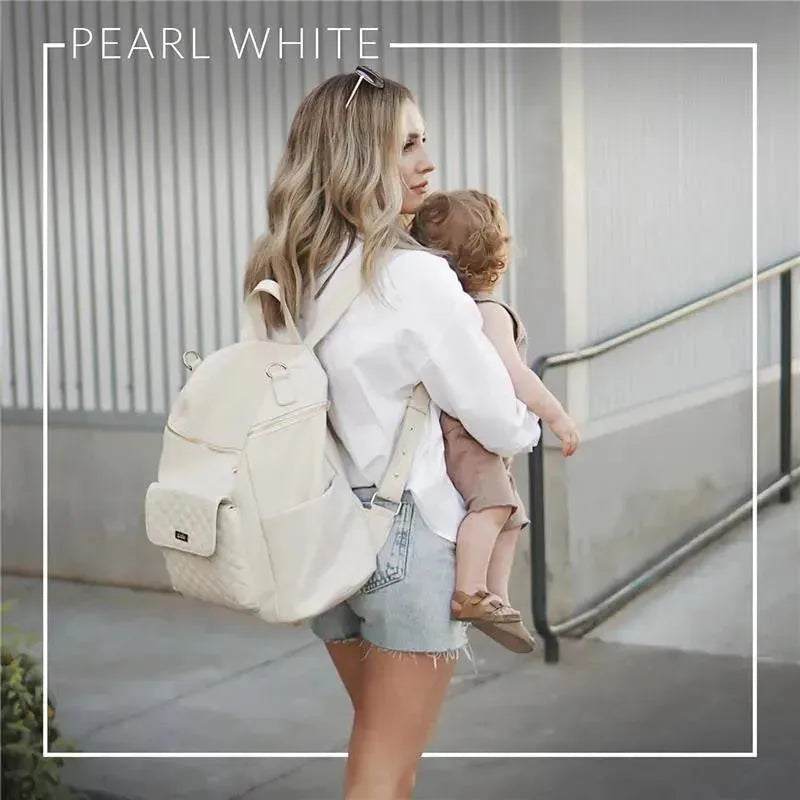 Luli Bebe - Monaco Diaper Bag Backpack, Pearl-White Image 3