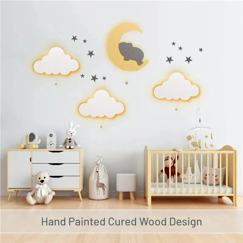 LumieWorld - Lumipets Lighted Elephant on Moon, Nursery Night Light, Wall Mounted Lighted Image 7