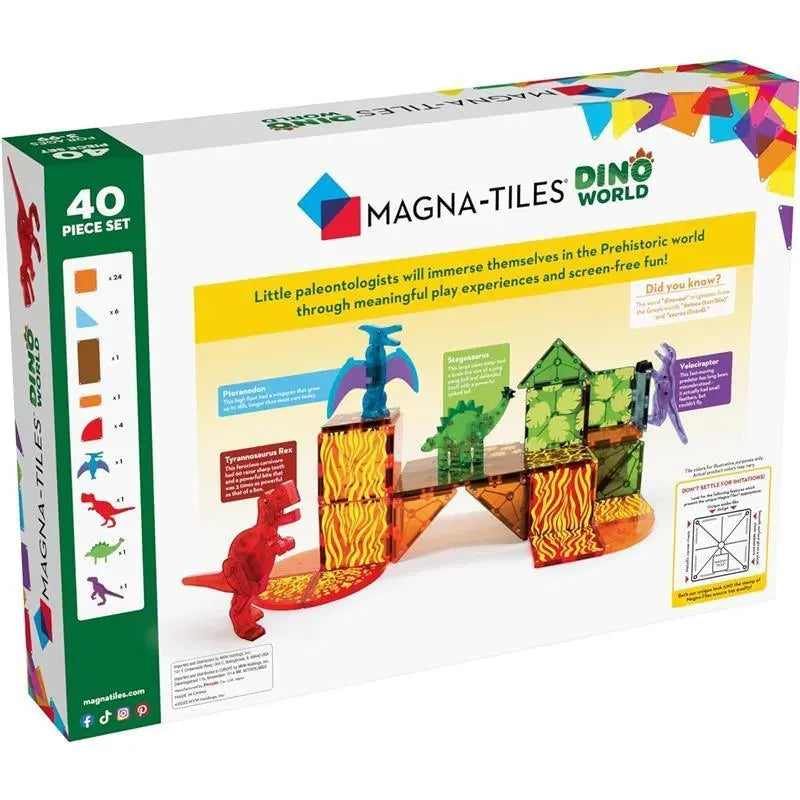 Magnatiles - Dino World 40-Piece Magnetic Construction Set Image 6