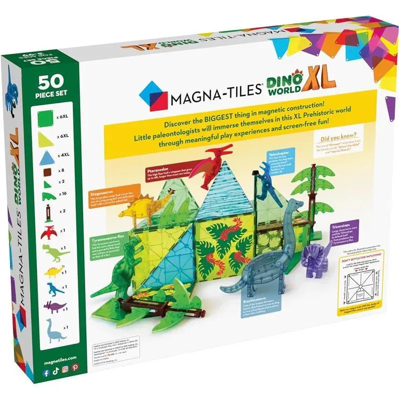 Magnatiles - Dino World XL 50-Piece Magnetic Construction Set Image 4