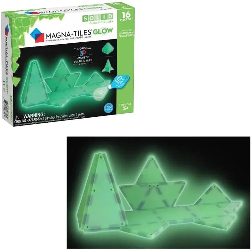 Magnatiles - Glow 16-Piece Magnetic Construction Set Image 1