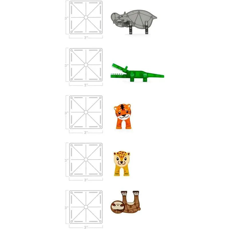 Magnatiles - Jungle Animals 25-Piece Magnetic Construction Set Image 6