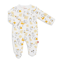 Magnetic Me - Honey Bee Mine Organic Cotton Magnetic Footie  Image 1