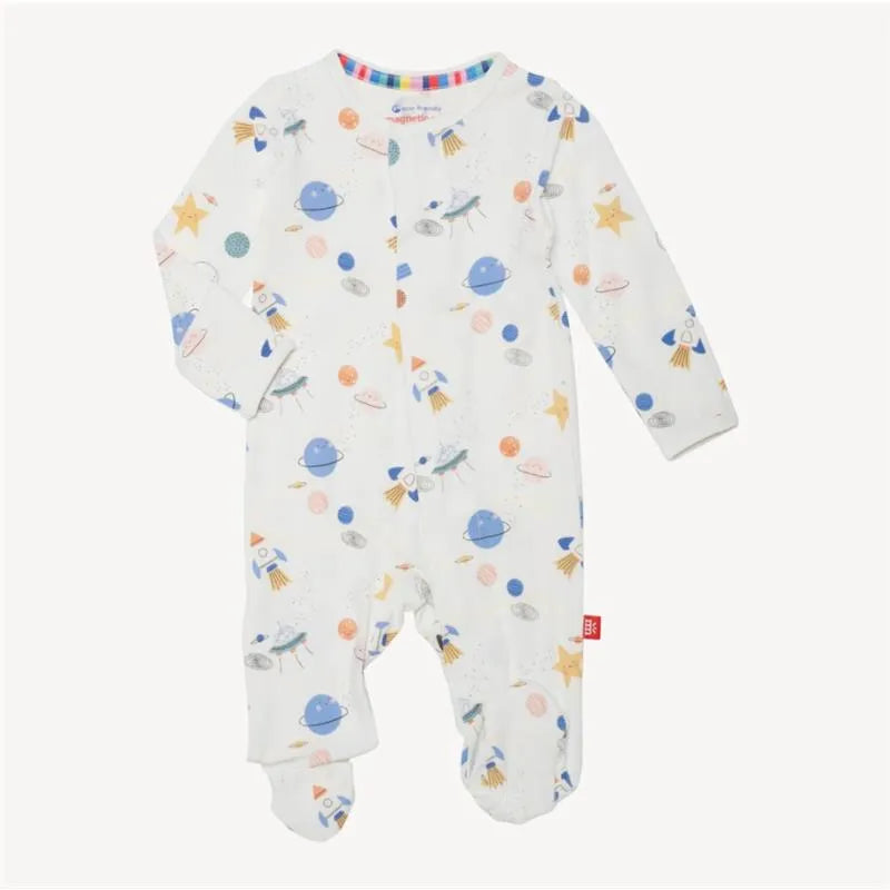 Magnetic Me - Organic Cotton Stellar Tails Baby Footie Image 1