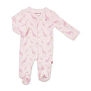 Magnetic Me - Pink Jolie Giraffe Organic Cotton Mag Footie Image 1