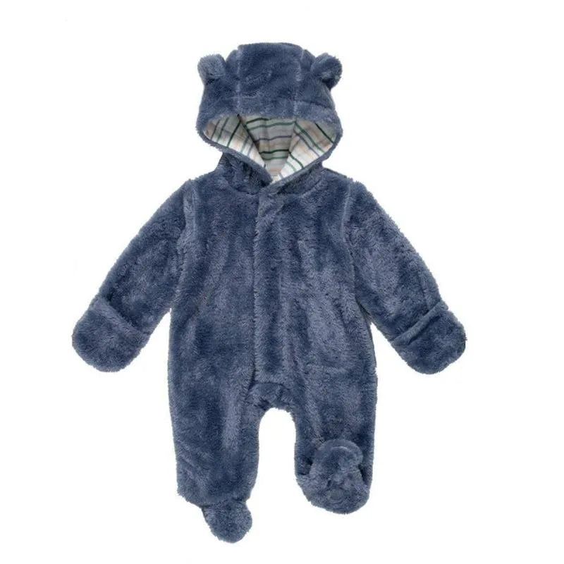 Magnificent Baby - Winter Sky Minky Pram Sherpa Footie, Navy Image 1