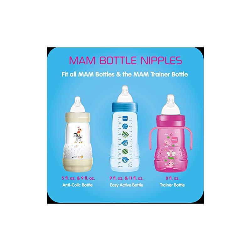 NUK Bottles Perfect Fit Medium Flow Replacement Nipples, 2 pack