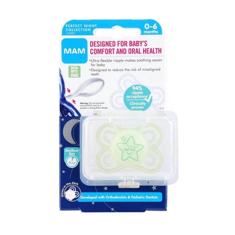 MAM Perfect Night 0+Months 2 pack Soothers- Unisex