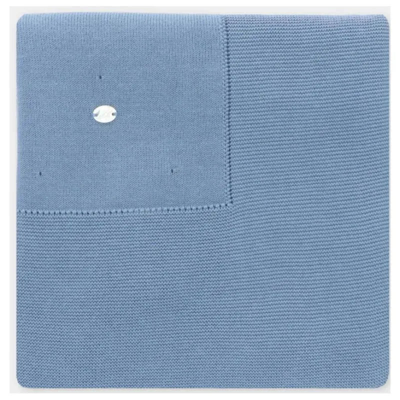 Martin Aranda - Baby Blanket Knit Noto 40'X40', Blue Francia Image 1