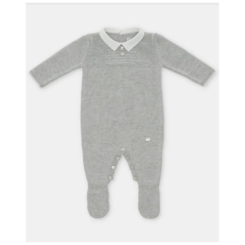 Martin Aranda - Baby Boy Long Romper With Feet Glace, Light Blue Image 1