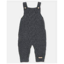 Martin Aranda - Baby Boy Separate Knit Short Overall Moutard, Light Grey Image 1