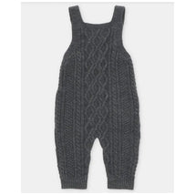 Martin Aranda - Baby Boy Separate Knit Short Overall Moutard, Light Grey Image 2