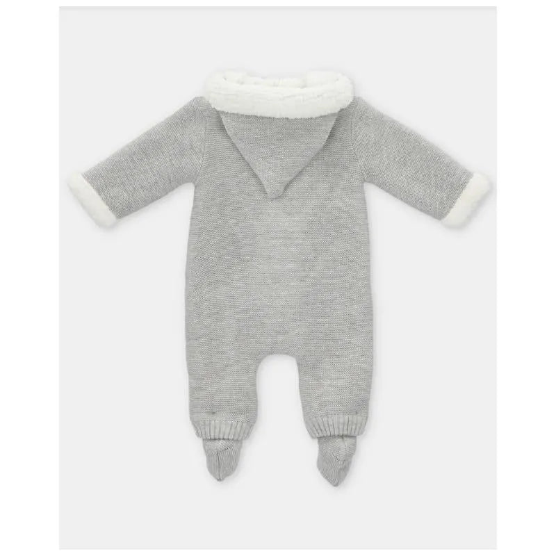 Martin Aranda - Baby Boy Sweater Knit Lined Pramsuit With Removable Feet Glace, Light Blue Image 2