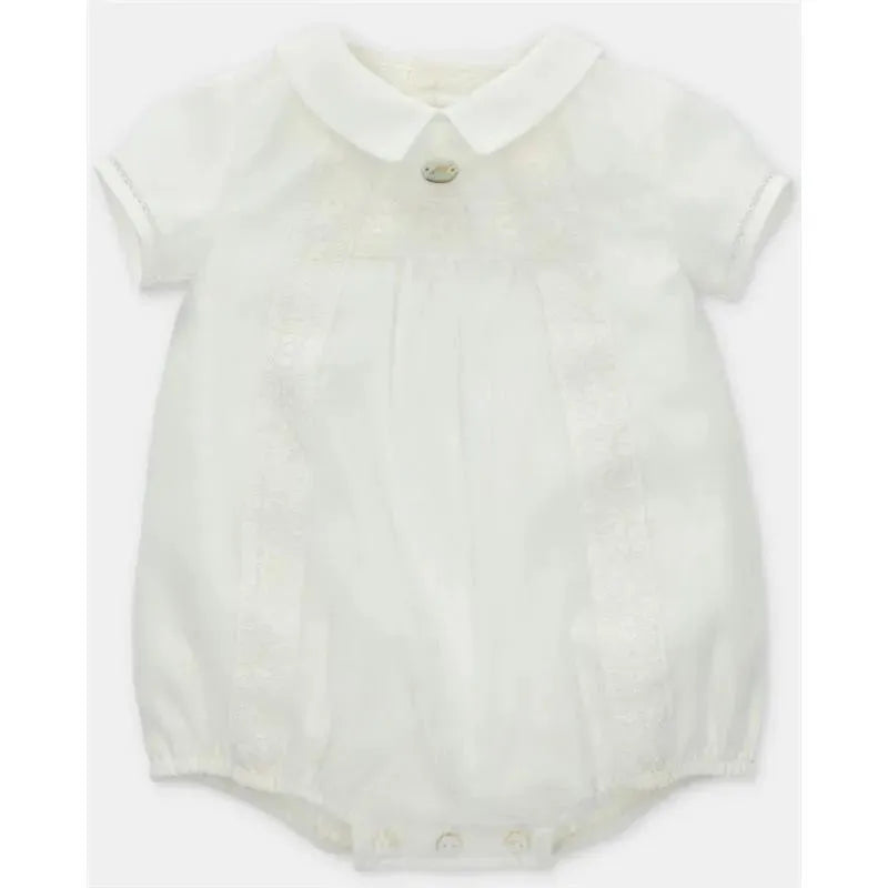 Martin Aranda - Baby Short Romper Special Occasion Woven Petit Ivory  Image 1