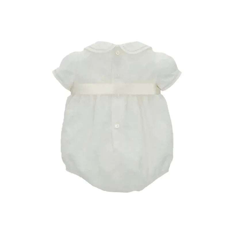 Martin Aranda - Baby Short Romper Woven Plumeti Nuage, Ivory Image 2