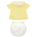 Martin Aranda - Set Jumper & Nappy Cover Knit & Woven Girl Capri, Yellow/White Image 2