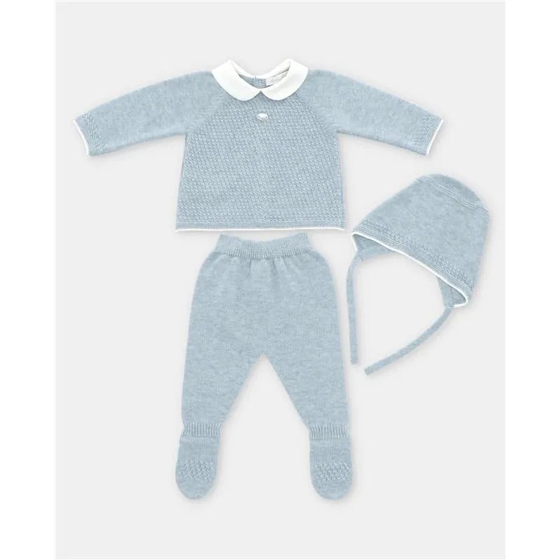 Martin Aranda - Take Me Home Set Sweater, Leggings & Bonnet Neck Ciel, Blue Grey Image 1