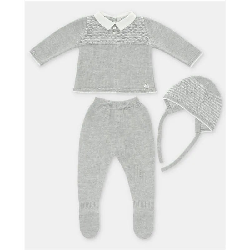 Martin Aranda - Take Me Home Set Sweater, Leggings & Bonnet Neck Glace, Light Blue Image 1