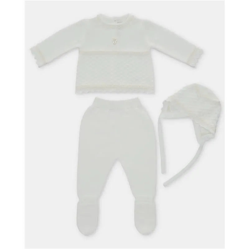 Martin Aranda - Take Me Home Set Sweater, Leggings & Bonnet Valencie Tenerezza, Ivory Image 1