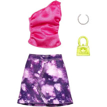 Mattel - Barbie Fashion Pack of Doll Clothes, Complete Look Set with Pink Top and Purple Skirt Image 1