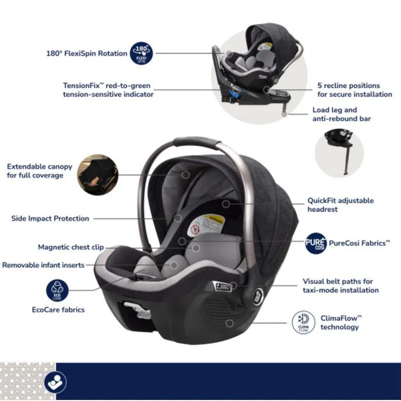 Maxi-Cosi - Peri 180° Rotating Infant Car Seat Kindred Collection, Onyx Heritage Image 2