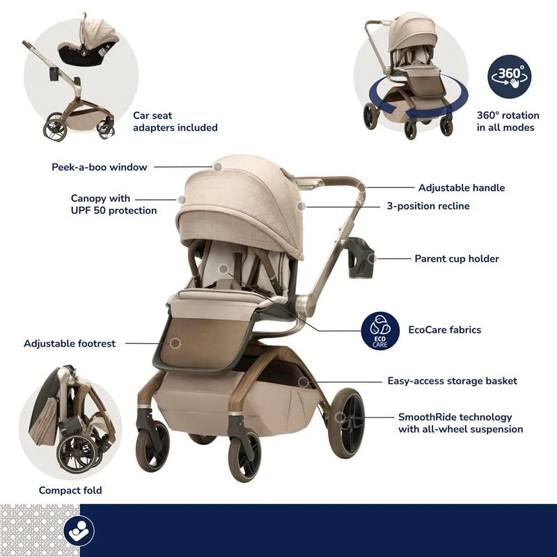 Maxi-Cosi - Tana 360 Rotating Modular Stroller Kindred Collection, Natural Heritage Image 3