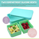 Melii - 100% Silicone Bento Box with Removable Dividers, 2 Compartments, Blue Mint Image 5