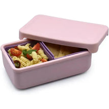 Melii - 100% Silicone Bento Box with Removable Dividers, 2 Compartments, Pink Purple Image 1