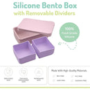 Melii - 100% Silicone Bento Box with Removable Dividers, 2 Compartments, Pink Purple Image 3