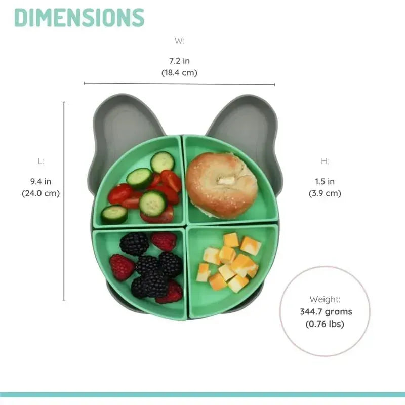 Melii - 100% Silicone Divided Suction Plate with Removable Dividers, Bulldog Image 6